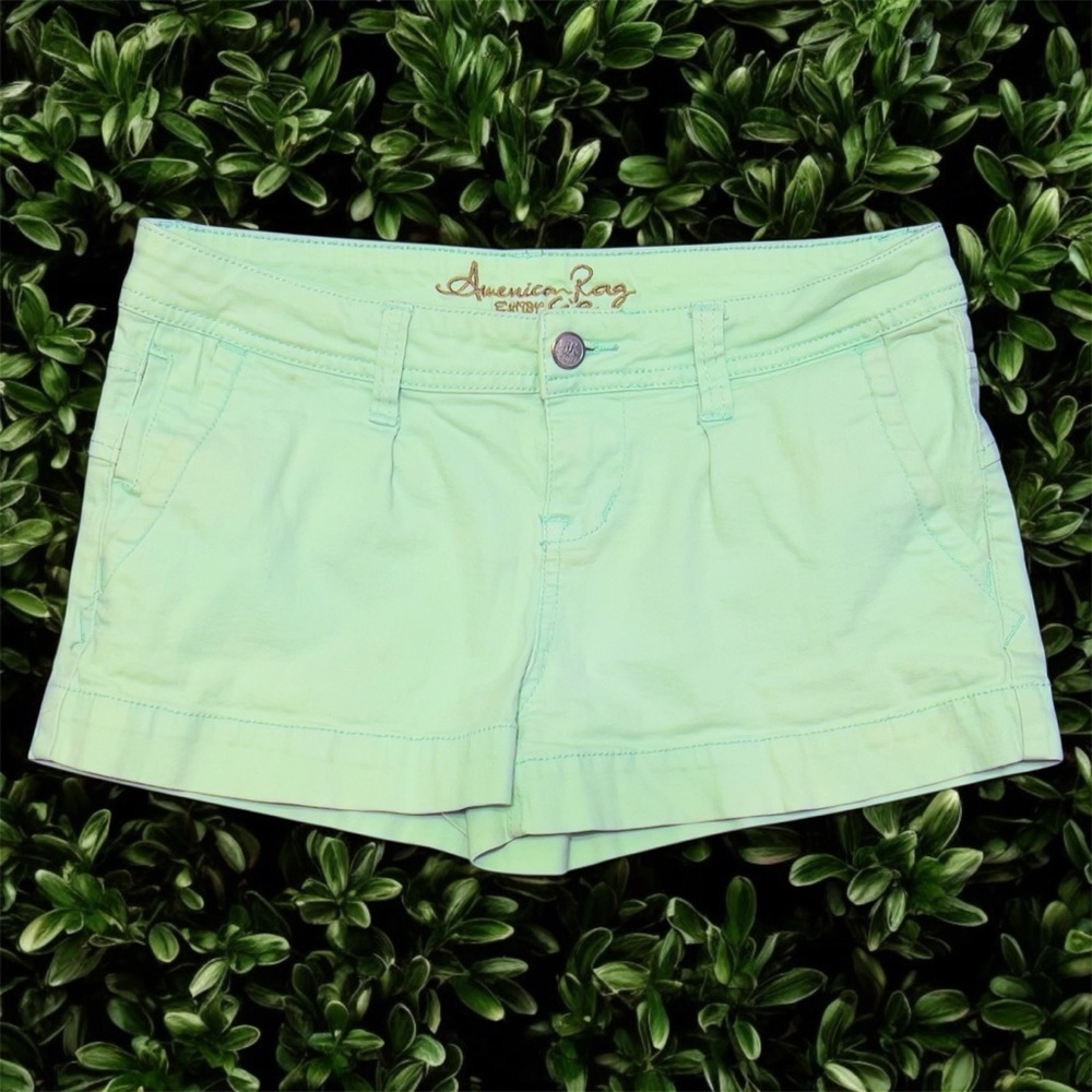“American Rag” Mint Green Low-Rise Jean Shorts, size 3